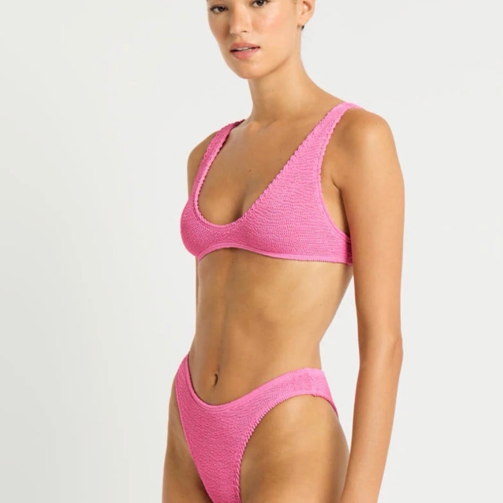 bond-eye Hot Pink Textured Bikini Set